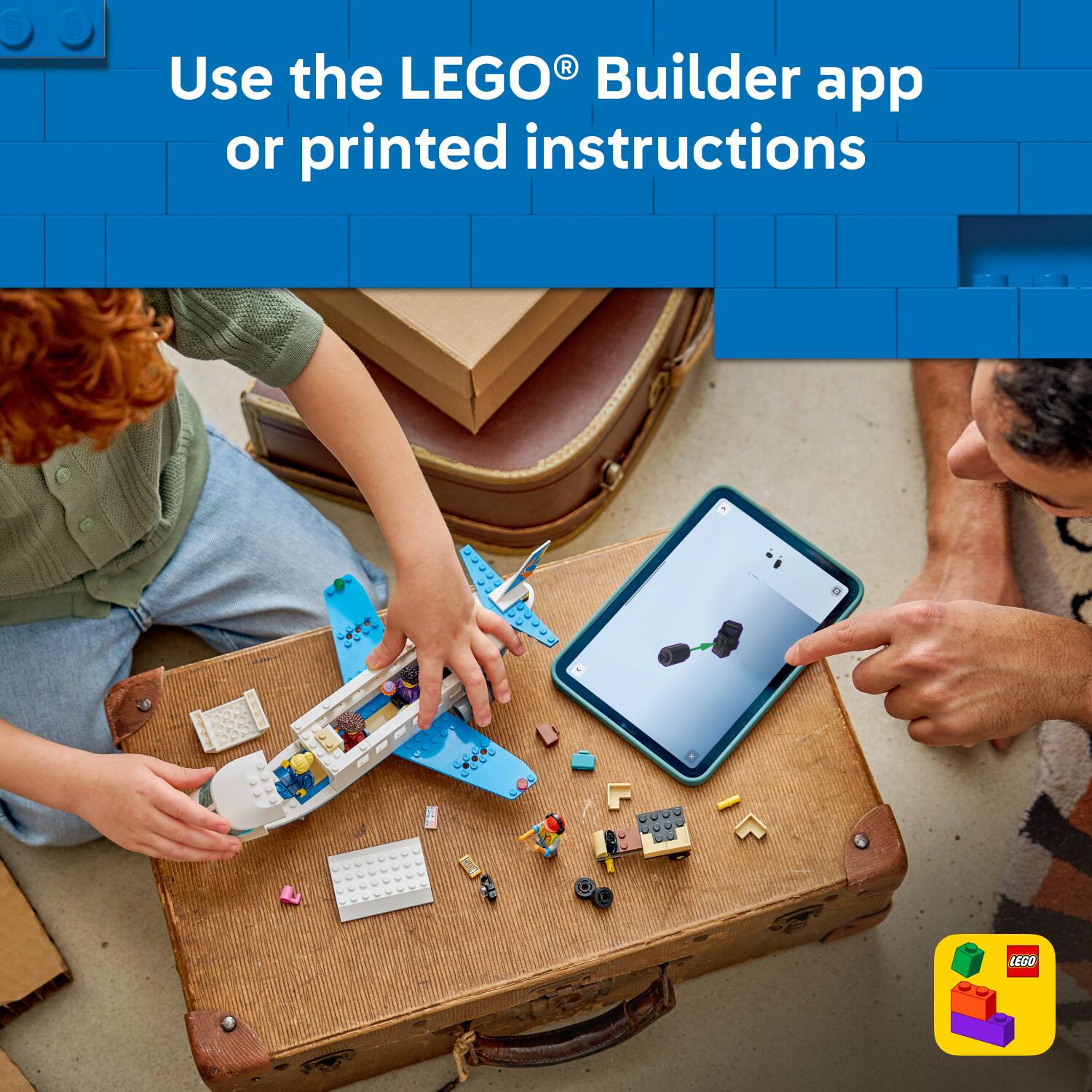Use the LEGO® Builder app or printed instructions
