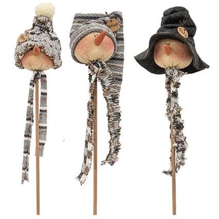 Front. BreeBe - Snowy Snowman Wand 3 Asstd. - Multi.