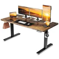GTPlayer - Standing Gaming Desk with Adjustable Height - Brown - Front_Zoom