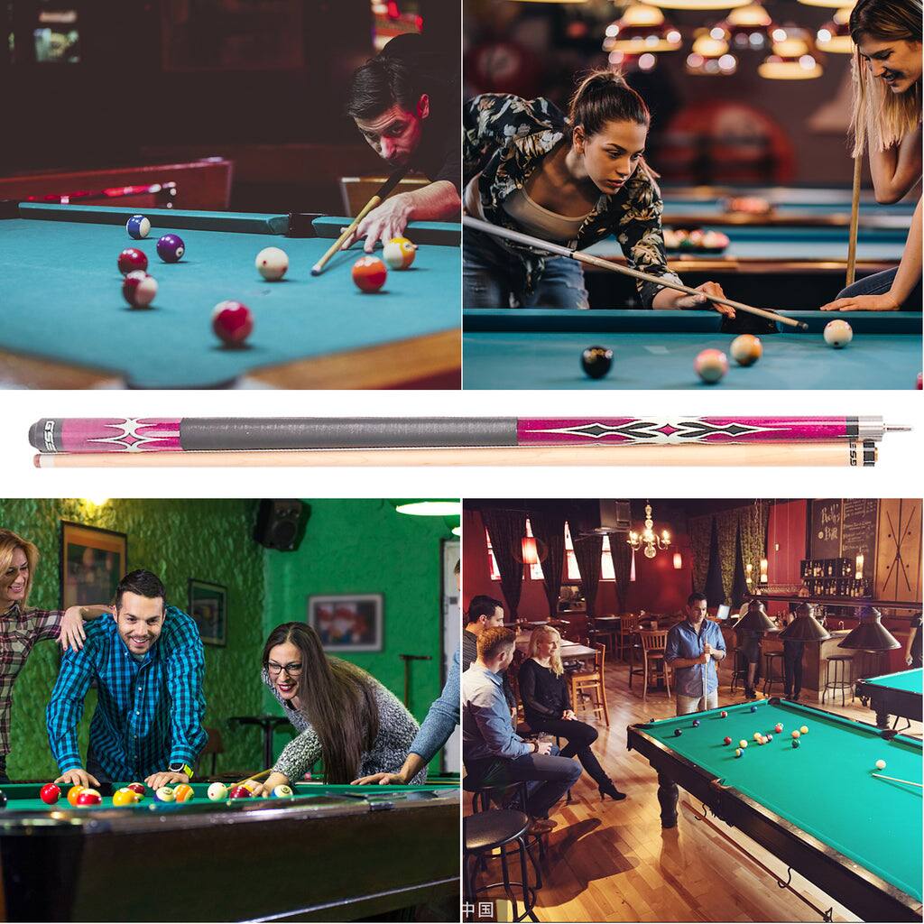 Alt View 4. GSE Games & Sports Expert - Set of 4 Purple Canadian Maple Hardwood Billiard Pool Cue Stick for Men/Women - 18/19/20/21oz Each - Purple.