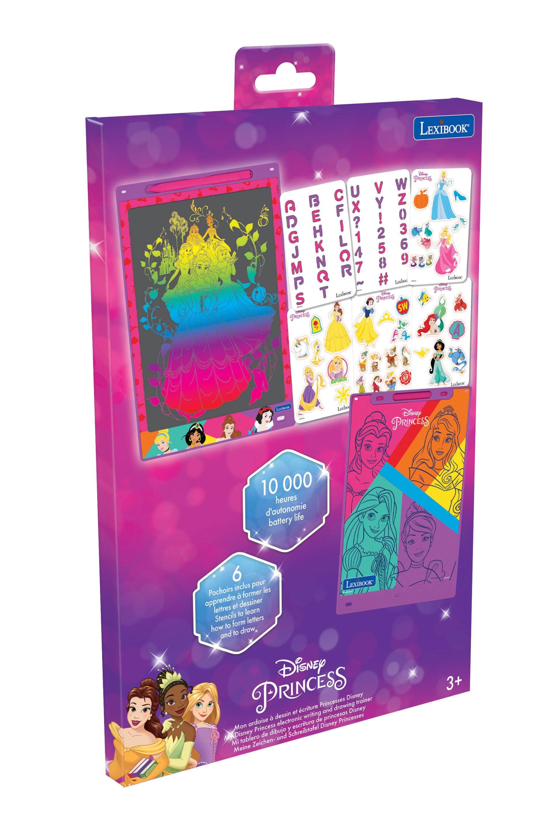 LEXIBOOK Deep PROCESS ADGJMPS CFILOR UX?147 VY!258# 69EOZM Lehoor Lestanc Ledwoc Chanry goocks PROCUS SW FRENCES

alame
Lesson
Lodes
Disney PRINCESS
10 000 heures d'autonomie life battery
6 inclus pour LEXIBOOK Pochoirs former les apprendre lettres et dessiner to learn Stencils form letters how to and of draw, Disney PRINCESS dessin et criture writing Princesses and princesas drawing Disney Disney trainer ardoise electronic escritura de Disney Princesses Mon Princess dibujo Schreibtatel y Disney tablero de and Mi Meine Zeichen-
3+