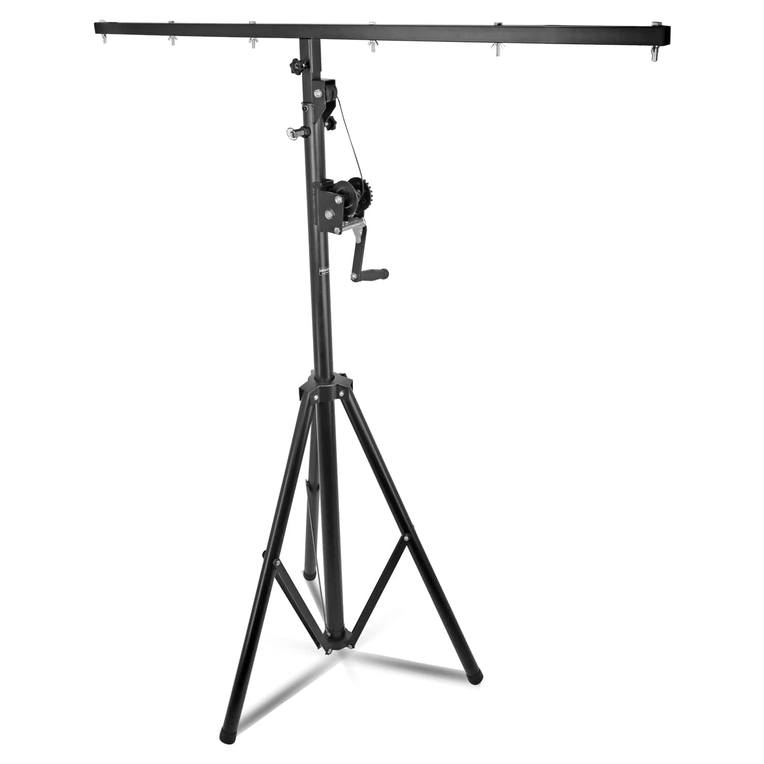 5 CORE - 5Core DJ Light Stand Stage Lighting Truss System Hand Crank Heavy Duty Adjustable T bar Mount Tripod - Black
