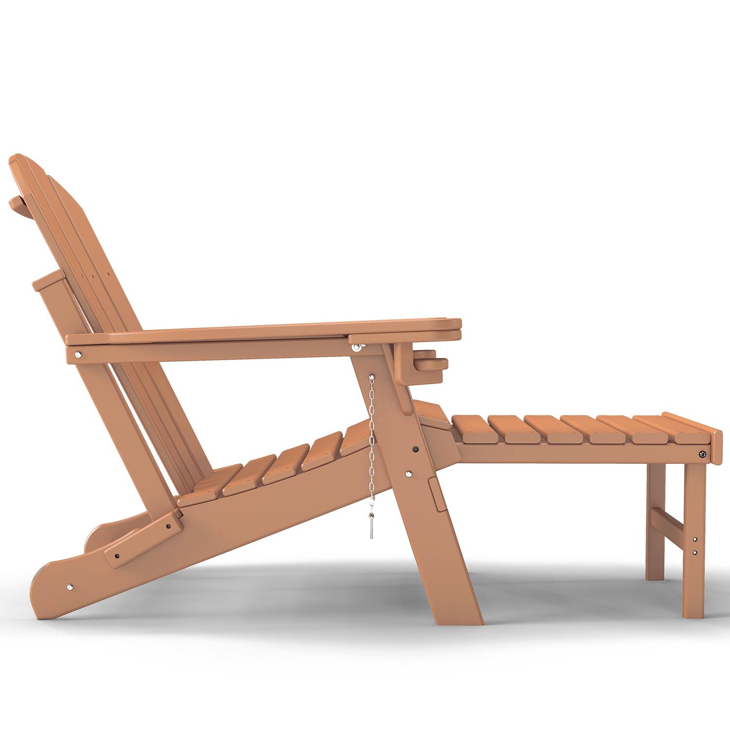 Alt View 1. FODINGHILL - HDPE Set of 2 Adirondack Chairs with Ottomans - Teak.