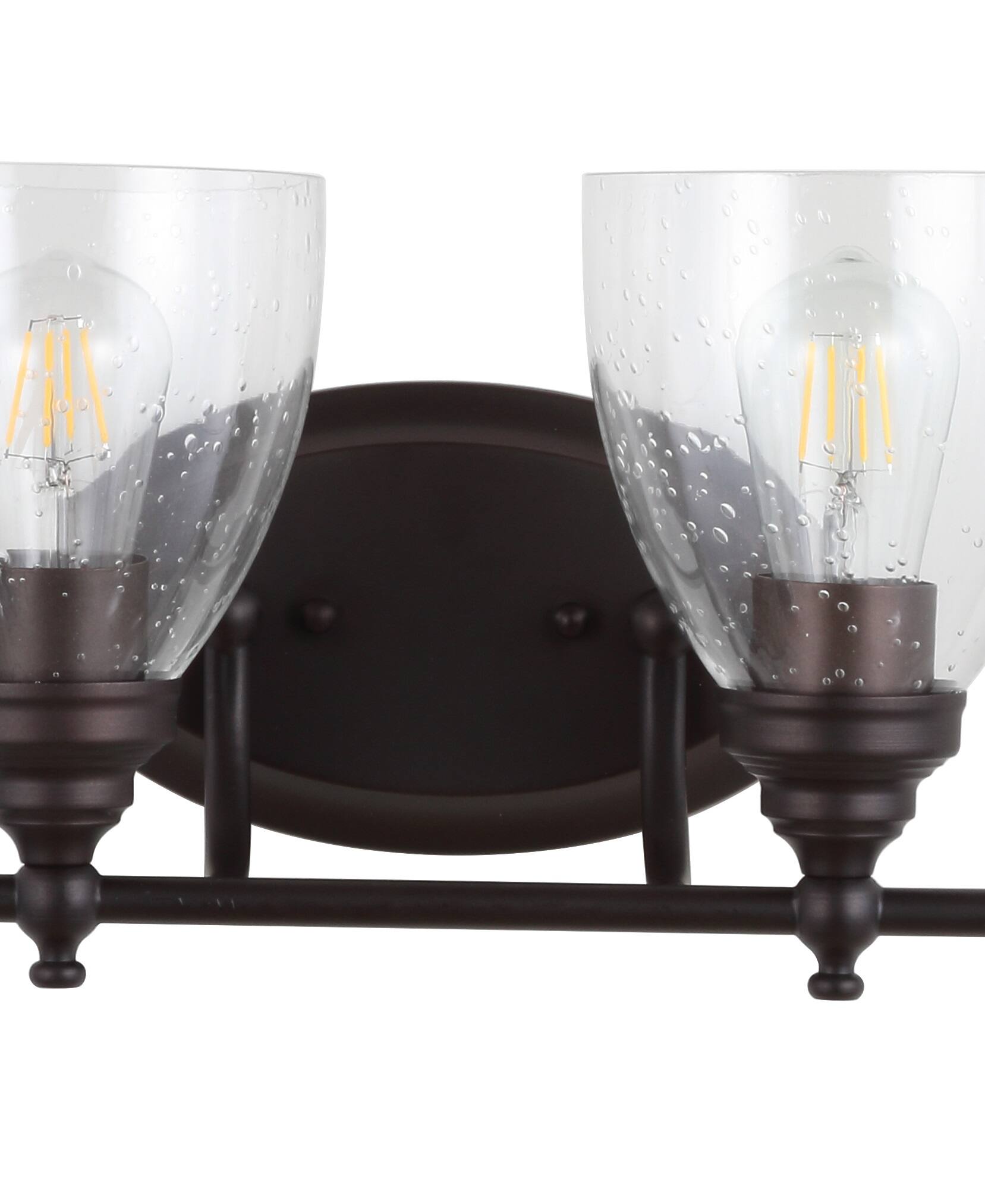 Alt View 5. Jonathan Y - Marais 30" 4-Light Metal/Glass LED Vanity, Oil Rubbed Bronze - Oil Rubbed Bronze.