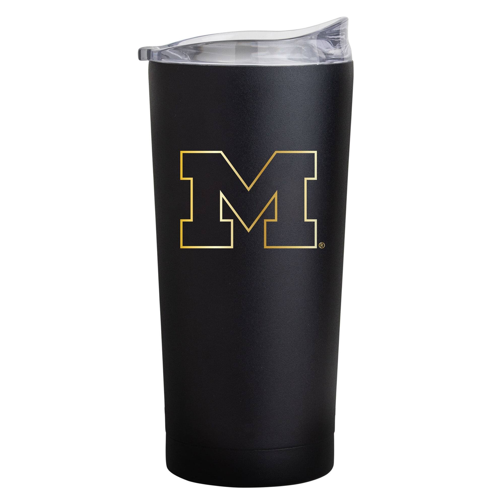 Logo Brands - Michigan Wolverines Black Foil 20oz. Powder Coat Tumbler - Multicolor