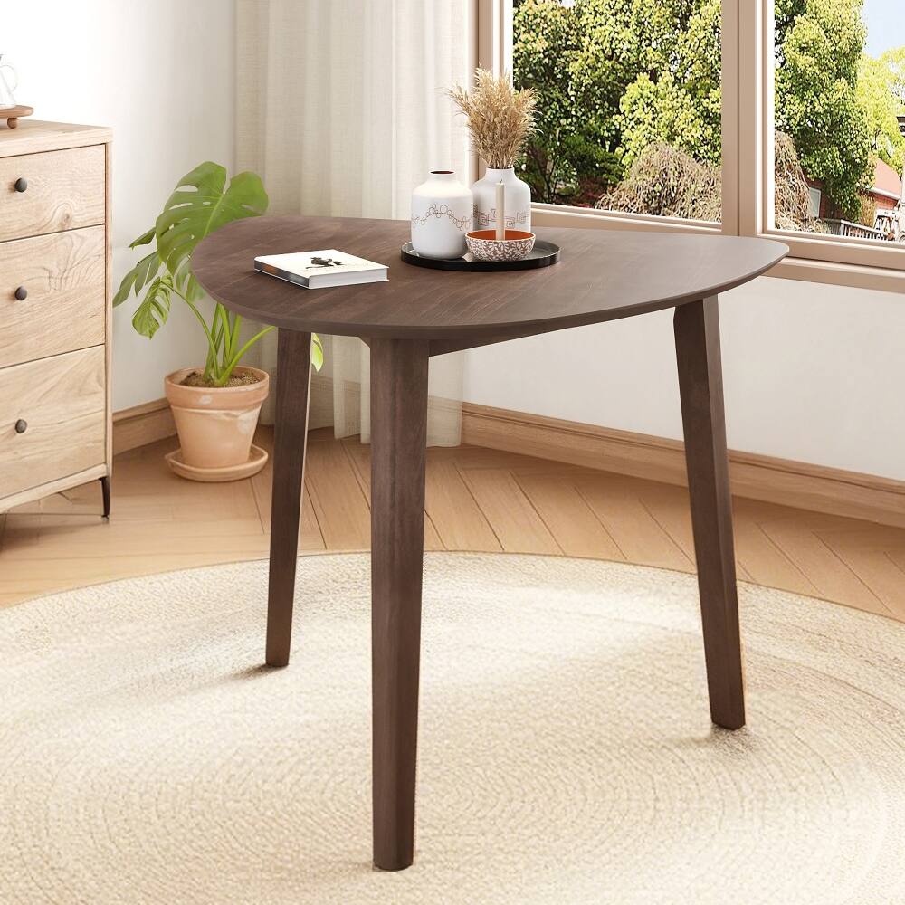 Angle. Loheer - Loheer Triangular Wood Table 36 Inch Modern Geometric Side Table for Living Room Bedroom Small Space Brown - Brown.