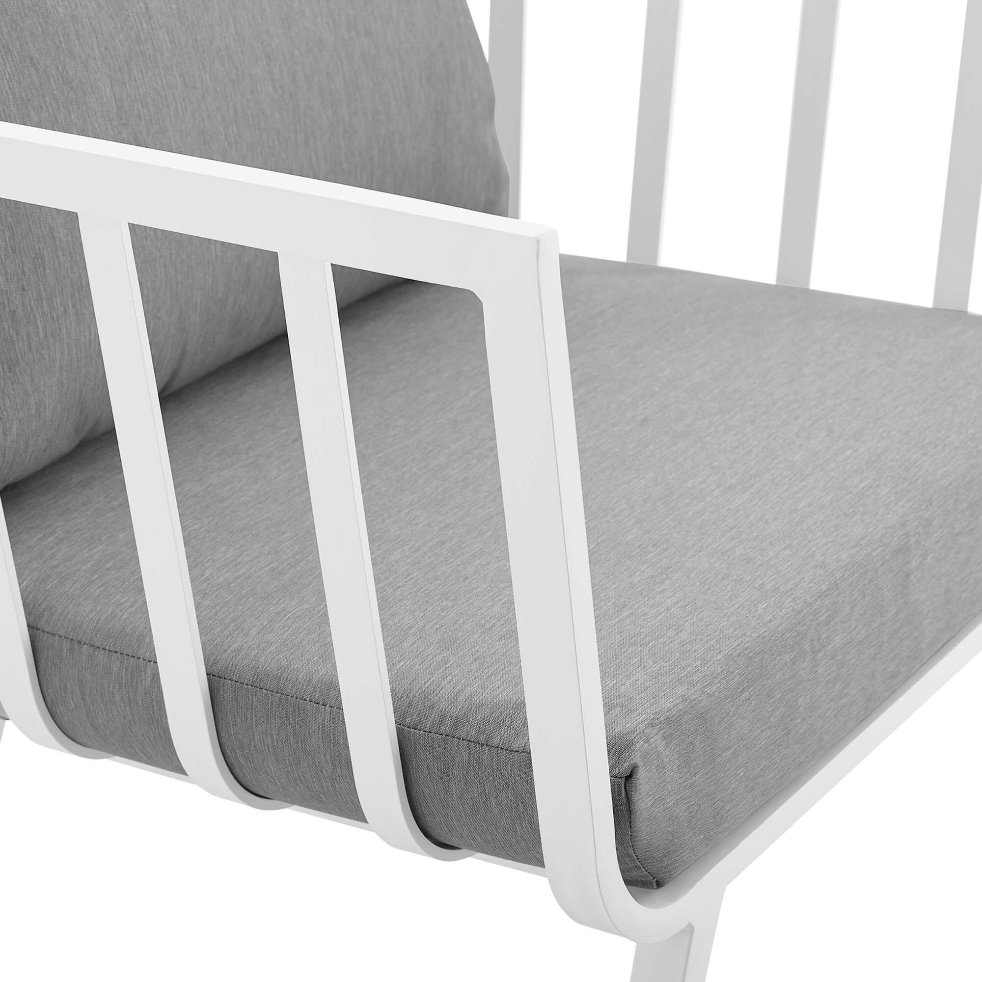Alt View 3. Modway - Riverside Outdoor Patio Aluminum Armchair by Modway - White Gray.