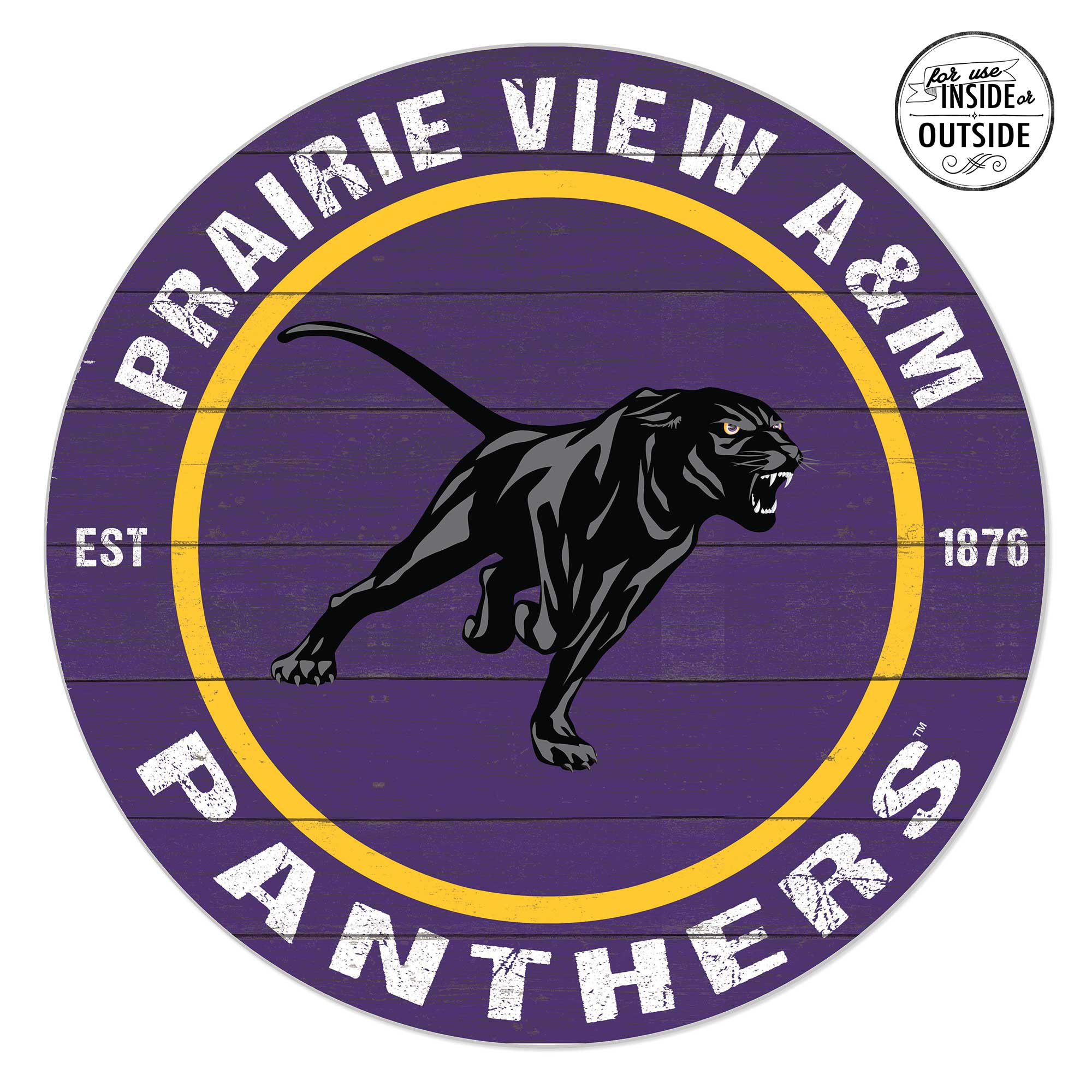 Prairie View A&M Panthers 20'' x 20'' Indoor/Outdoor Team Color Circle Sign