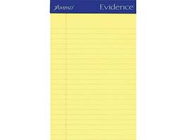 Ampad - Evidence Notepads, 5" x 8", College Rule, Canary, 50 Sheets/Pad, 12 Pads/Pack - Yellow