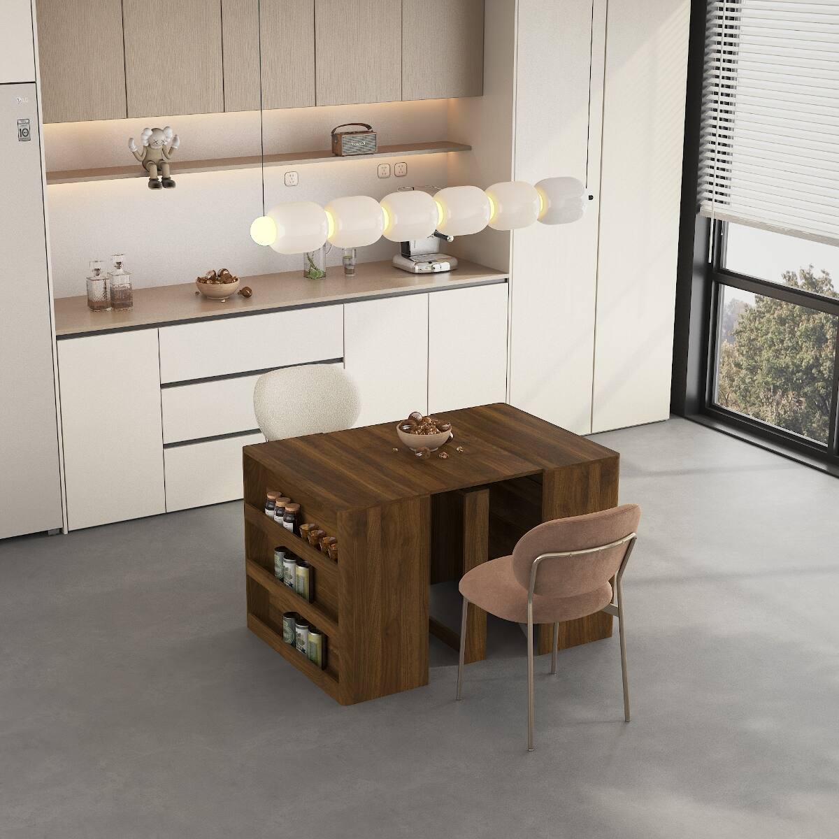 Alt View 1. Loheer - Loheer Extendable Dining Table, Foldable Wood Rectangle Table for Dining, Work, Meetings and Gatherings - Wood.