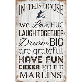 Fan Creations - Miami Marlins 11'' x 19'' Team In This House Sign - Multicolor
