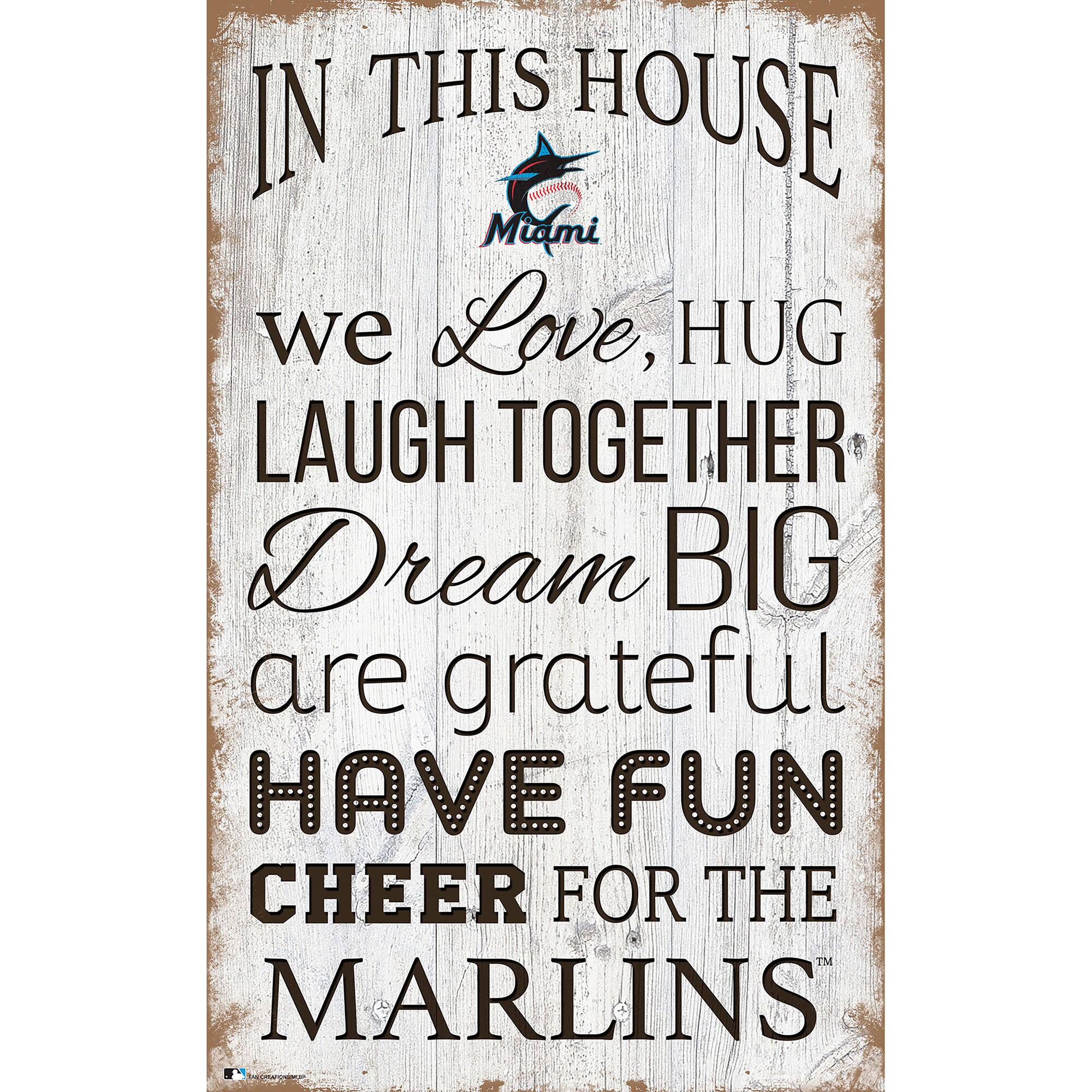 Miami Marlins 11'' x 19'' Team In This House Sign