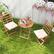 Alt View 1. Costway - 3 PCS Acacia Wood Patio Bistro Set Folding Outdoor Table and Chairs with Cushions - Off White,Natural.