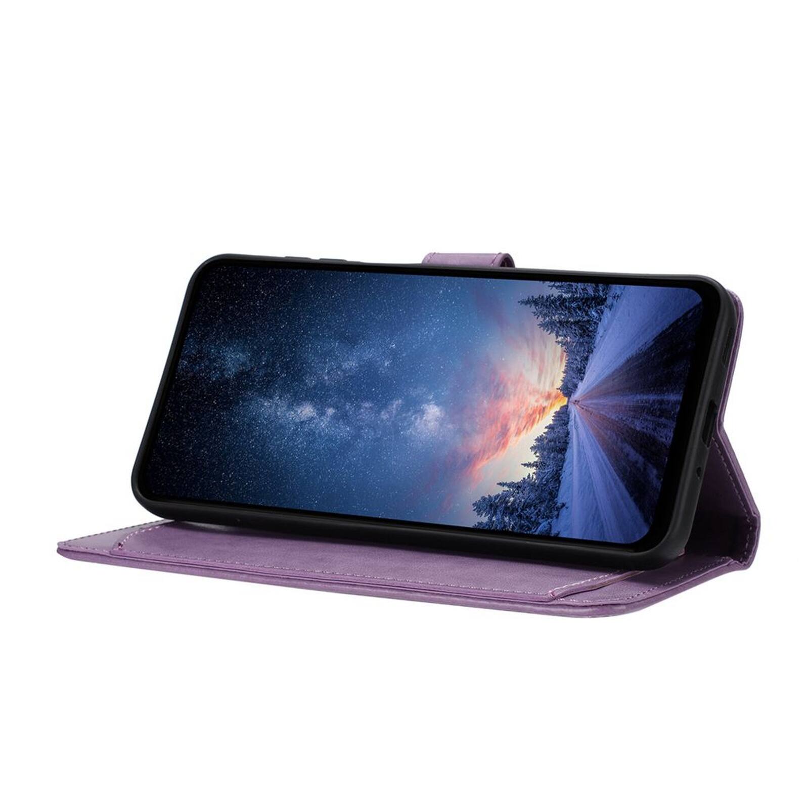 Back. Dteck - Dteck Wallet Folio Case for Apple iPhone 17 Pro Max, Shockproof Magnetic PU Leather Flip Card Slots Stand Case - Purple.