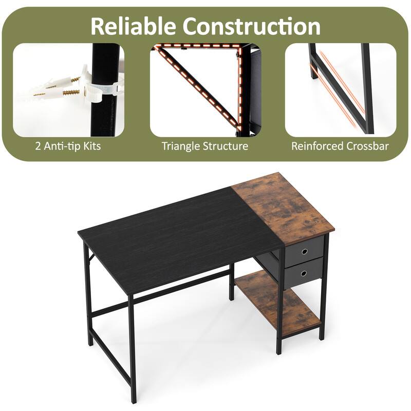 Reliable Construction

- 2 Anti-tip Kits
- Triangle Structure
- Reinforced Crossbar
