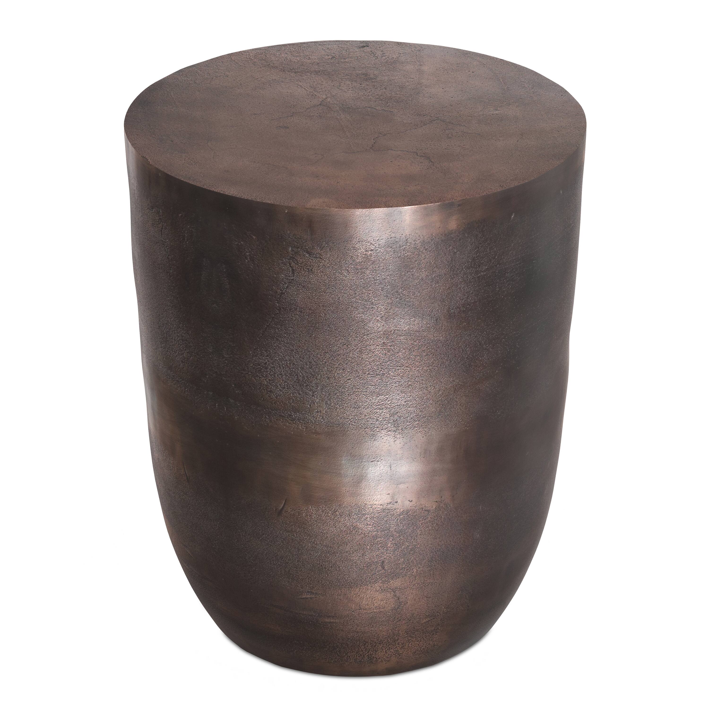 Alt View 2. Simpli Home - Morris 16.5 inch Wide Contemporary Metal Accent Table in Antique Silver Cast Aluminum, Assembled - Antique Copper.