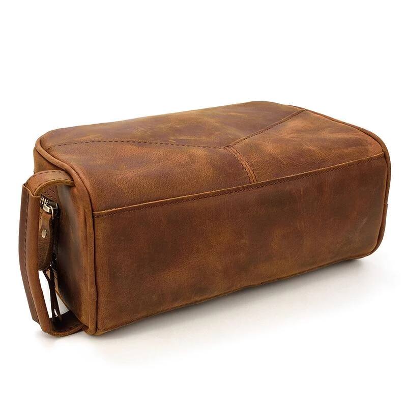 Alt View 9. Steel Horse Leather - The Nomad Toiletry Bag | Genuine Leather Travel Toiletry Bag - Brown.