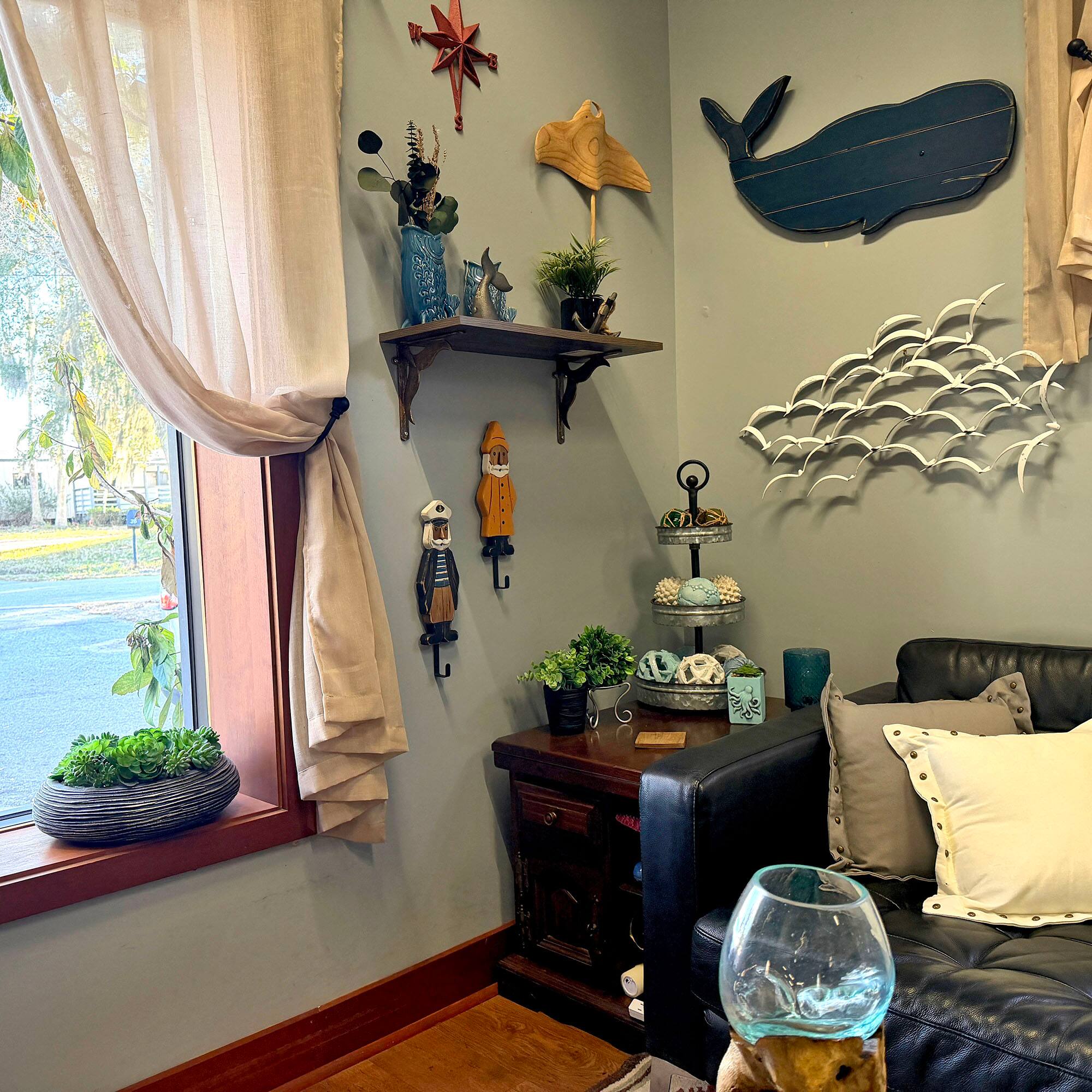 Alt View 5. Things2Die4 - Set of 2 Nautical Sailor Captain Fisherman Wall Hooks, Wood & Metal 14.75 In - Multicolored.