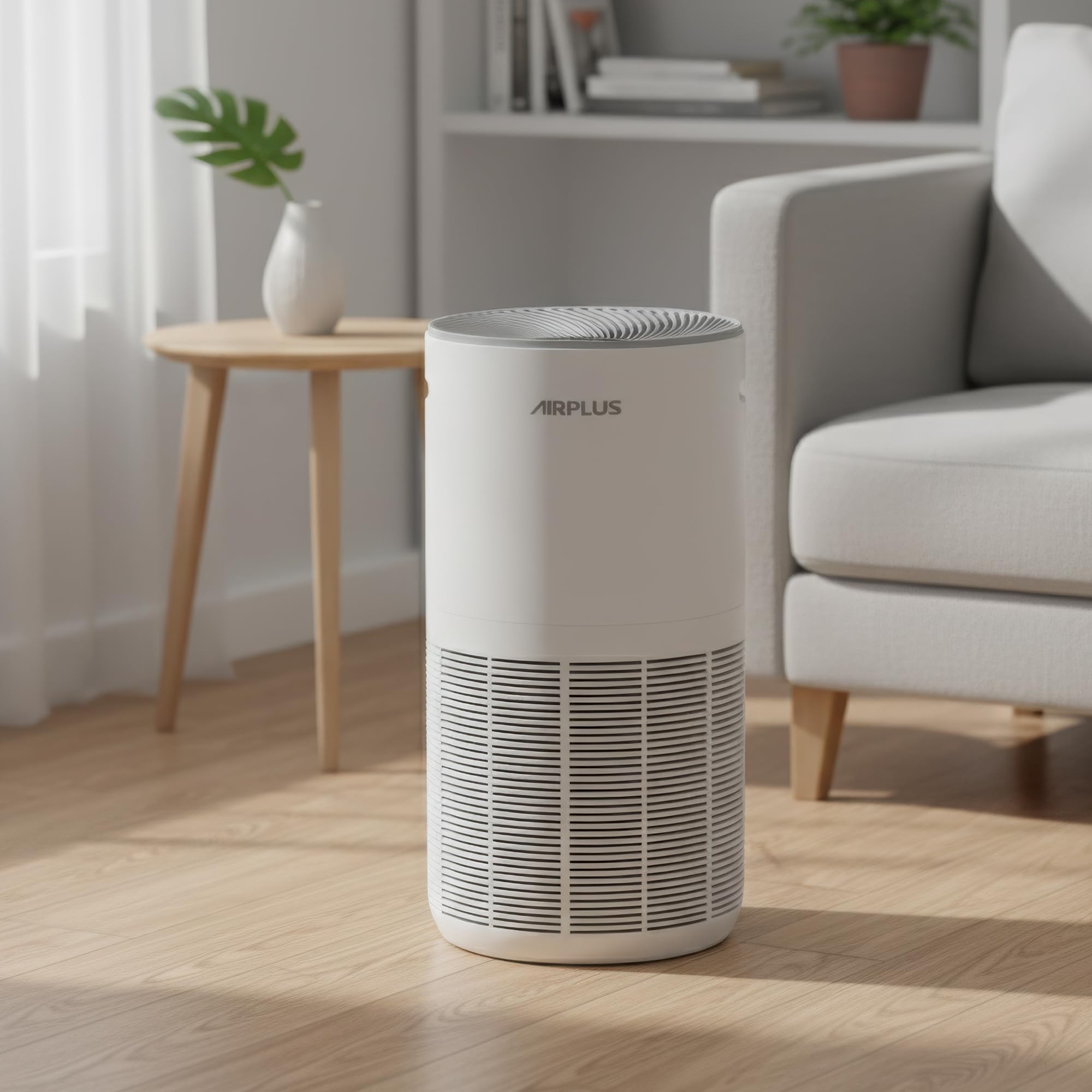 Alt View 3. Airplus - AIRPLUS KJ450 Air Purifier with 3-in-1 Filter, 360° Air Intake, Washable Pre-Filter, Sleep Mode, 24H Timer, White.