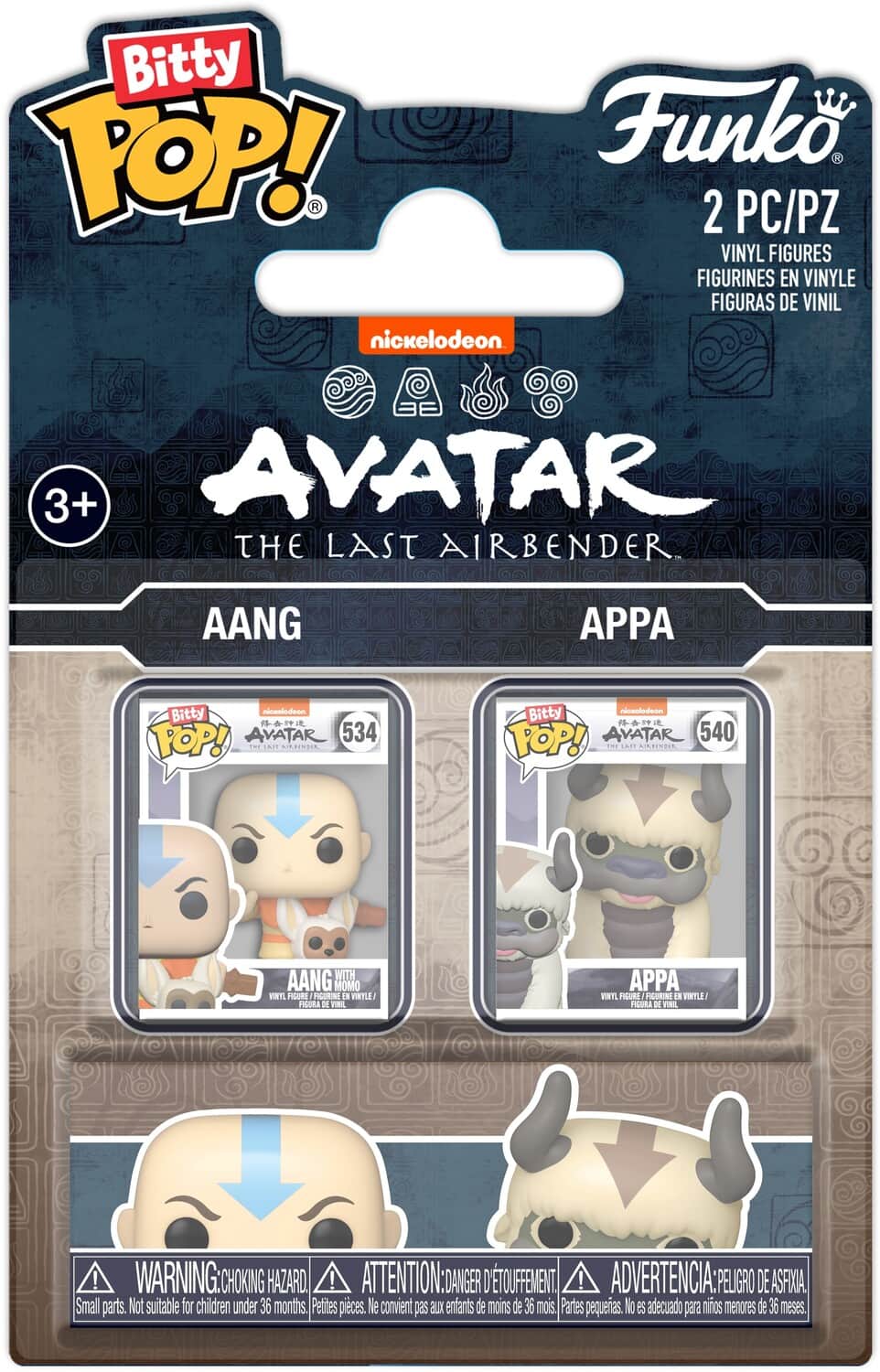 Funko Bitty POP!: Avatar: The Last Airbender 2-Pack - Aang & Appa - COLLECTABLES - Multicolor