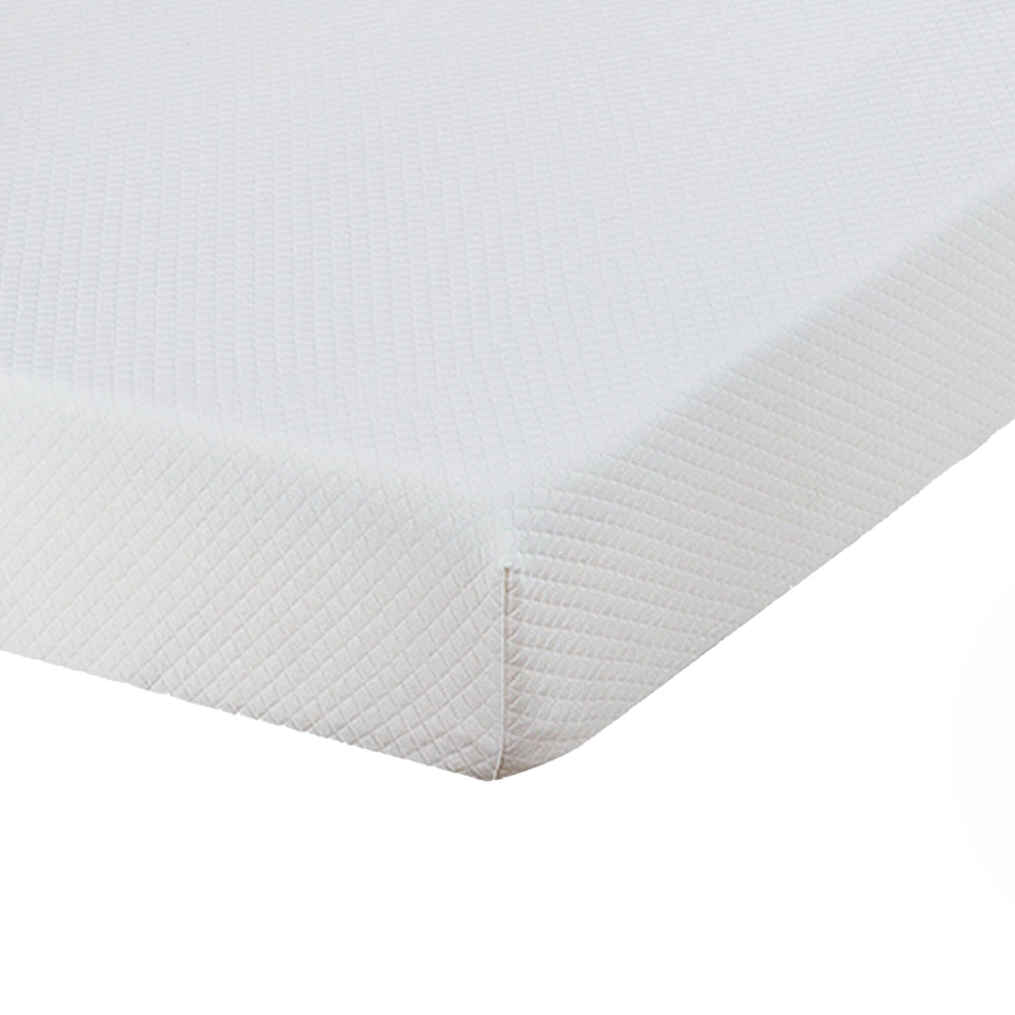Back. Vaczon - 8" Queen Gel Memory Foam Mattress with Non-Slip Zippered Bottom Cover, Roll-In-a-Box - White.