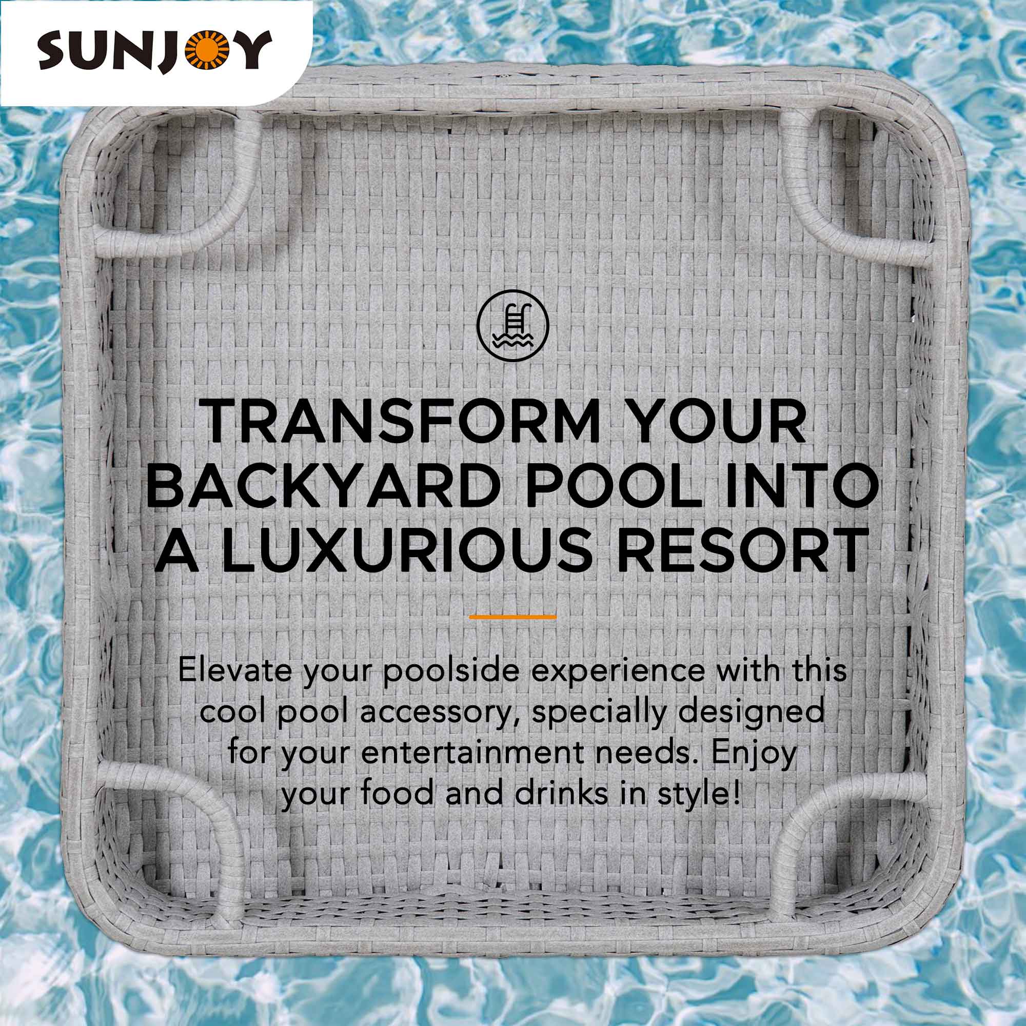 SUNJOY

TRANSFORM YOUR BACKYARD POOL INTO A LUXURIOUS RESORT

Elevate your poolside experience with this cool pool accessory, specially designed for your entertainment needs. Enjoy your food and drinks in style!