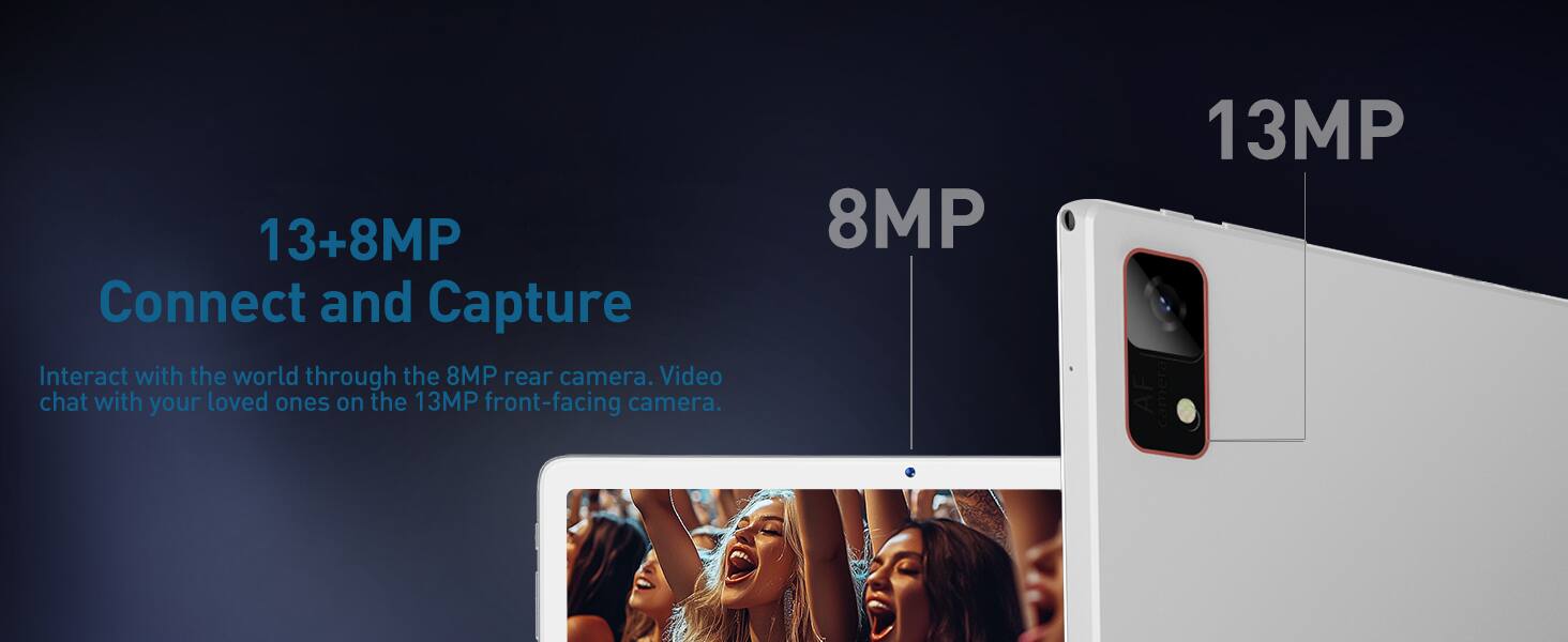 13+8MP Connect and Capture

Interact with the world through the 8MP rear camera. Video chat with your loved ones on the 13MP front-facing camera.

8MP 13MP AF camera