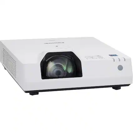 Front. Panasonic - Panasonic Short Throw LCD Projector - 16:10 - Floor Mountable, Ceiling Mountable, Desktop - Front, Ceiling, Rear - 2160p - 1.07 Billion Colors (30-bit).