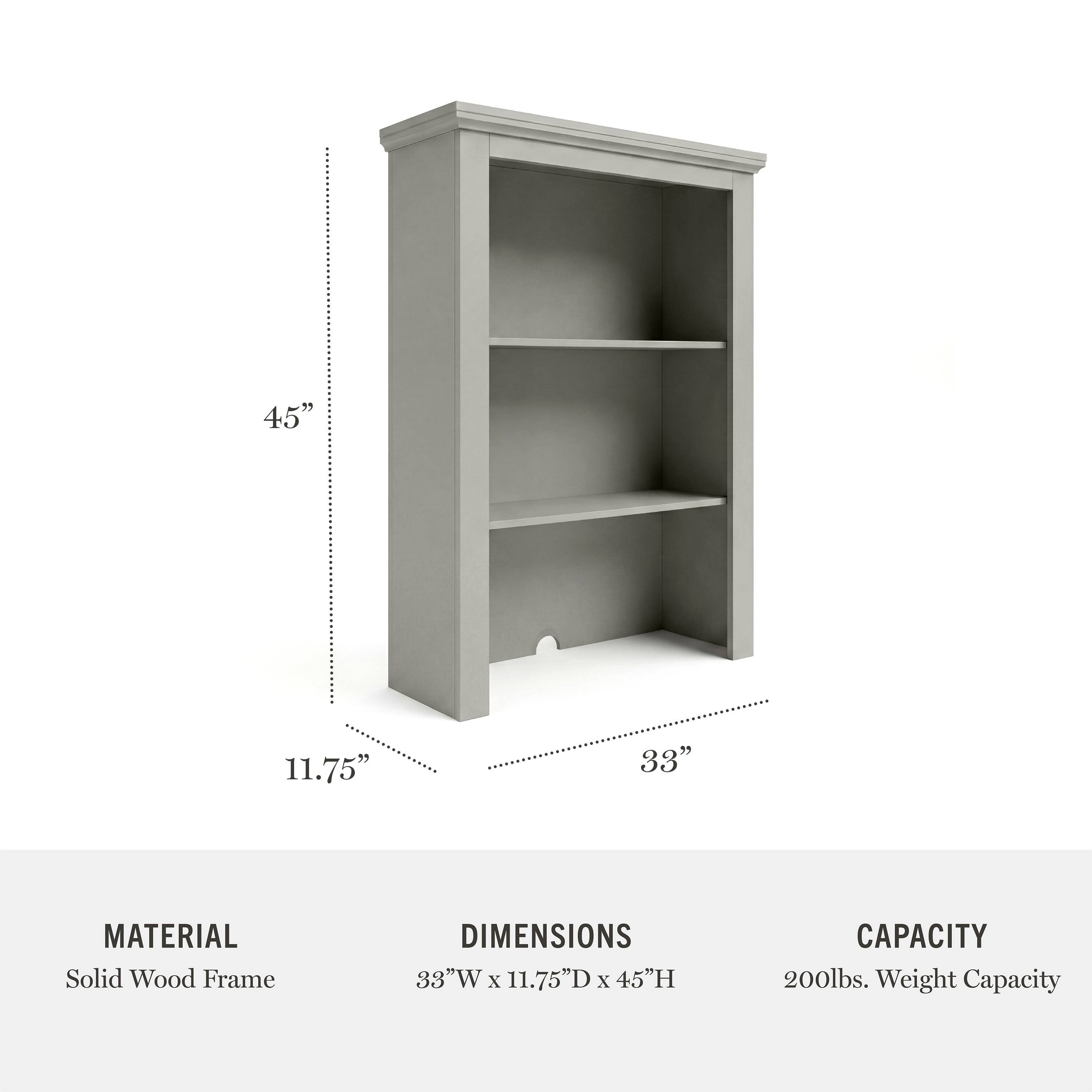 45" 11.75" 33"  
MATERIAL: Solid Wood Frame  
DIMENSIONS: 33"W x 11.75"D x 45"H  
CAPACITY: 200lbs. Weight Capacity