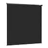 Front. RAUBAY - 6.7′ x 7.2′ Pull Down Black Screen Backdrop Retractable Collapsible Wall-Mount Background - Black.