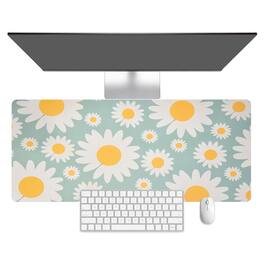 Unique Bargains - Floral Desk Pad, 31.5x15.7 Inch Mouse Pad, Non-Slip, Waterproof, Soft, for Computer/Laptop Keyboard - Multicolor