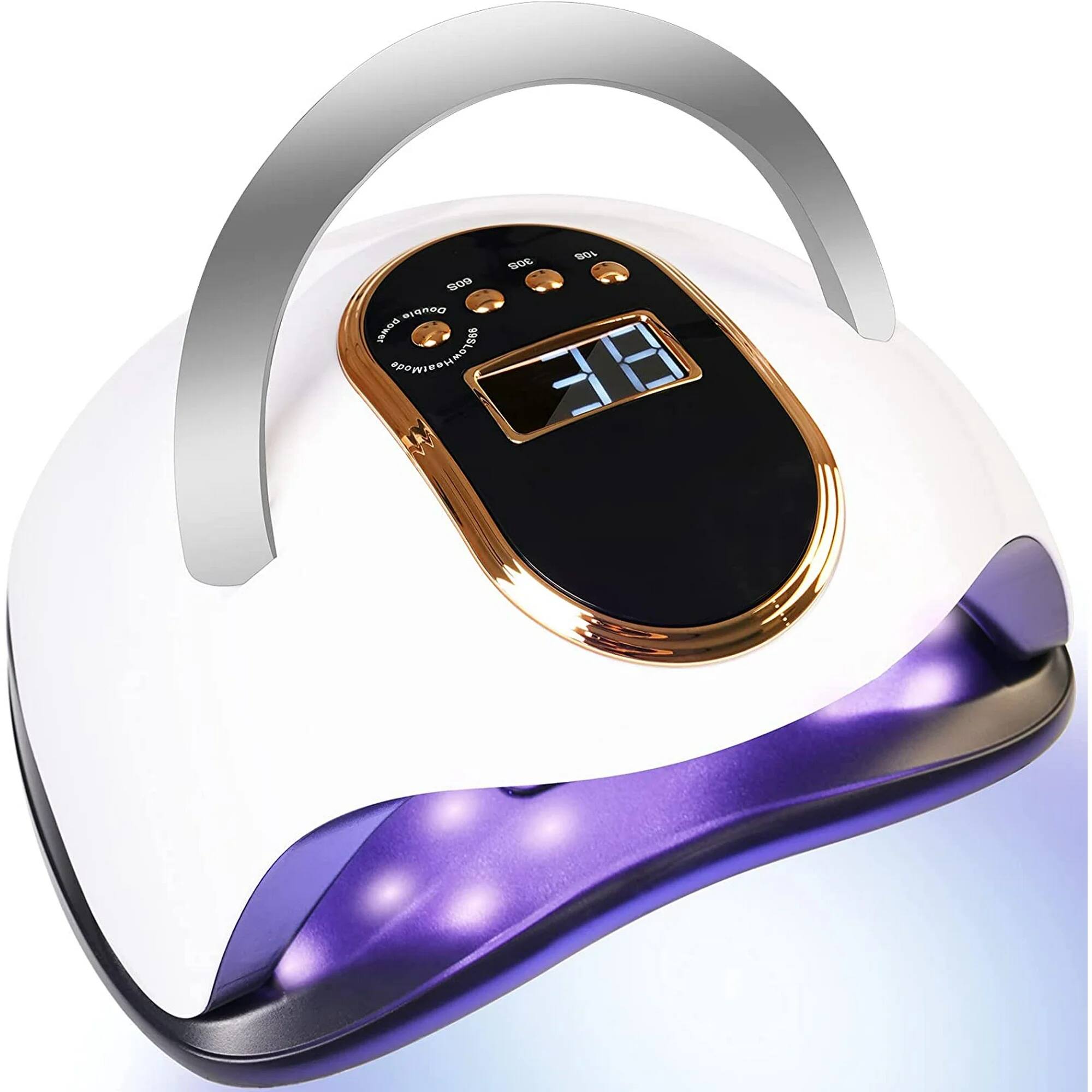 10:10 Games - Nail Lamp 168W LCD Display For Drying Nails - Purple