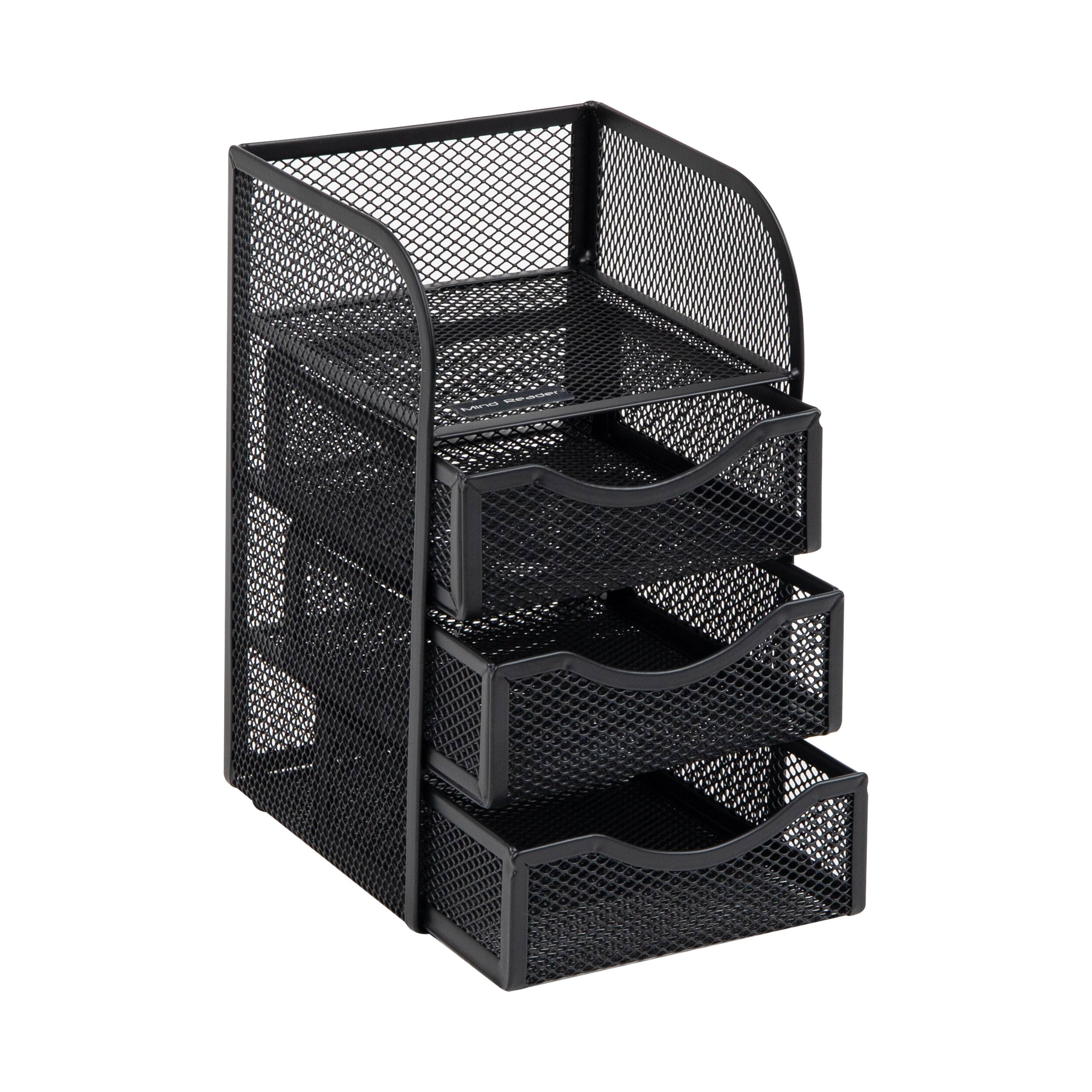Alt View 16. Mind Reader - Desktop Accessory Storage, Paper Binder Clip Basket, Workspace, Office, Metal Mesh, 4.75"L x 5"W x 8"H - Black.