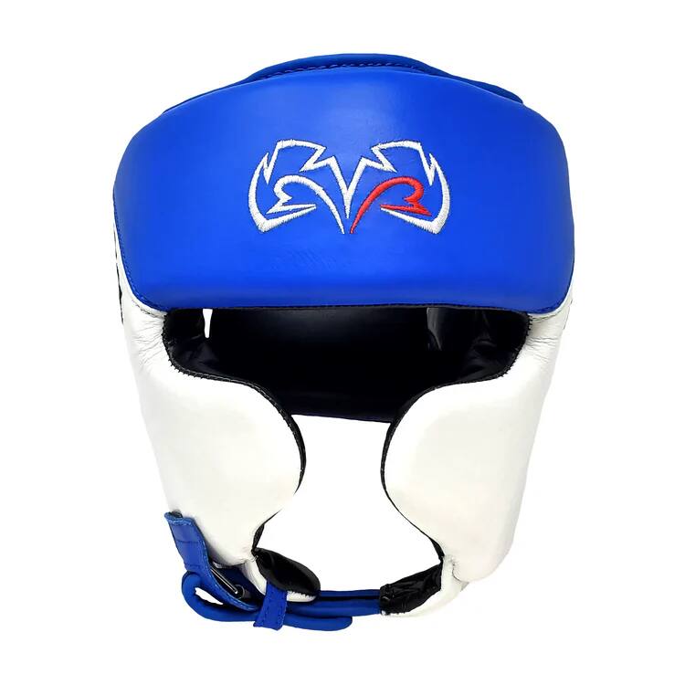Alt View 2. RIVAL - Rival Boxing RHGC2C Headgear w/ Cheek Protectors - Small - Blue/White - Blue/White.