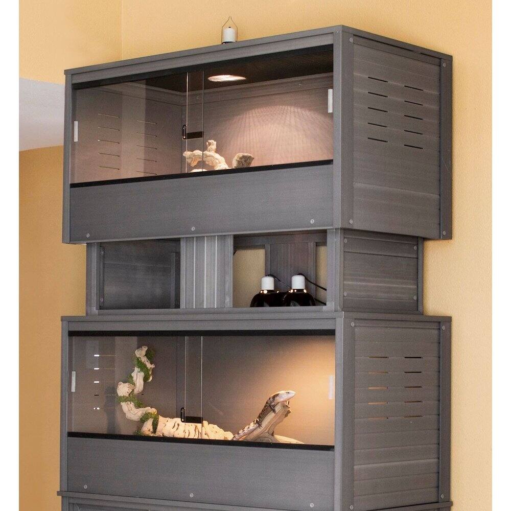 Alt View 1. New Age Pet - Mojave Stacker, Medium- Gray - Gray.