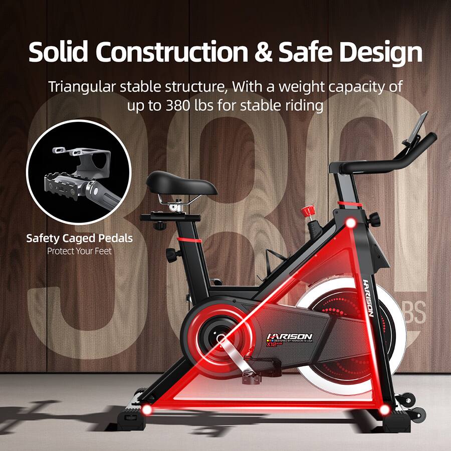 Solid Construction & Safe Design

Triangular stable structure, with a weight capacity of up to 380 lbs for stable riding

Safety Caged Pedals
Protect Your Feet