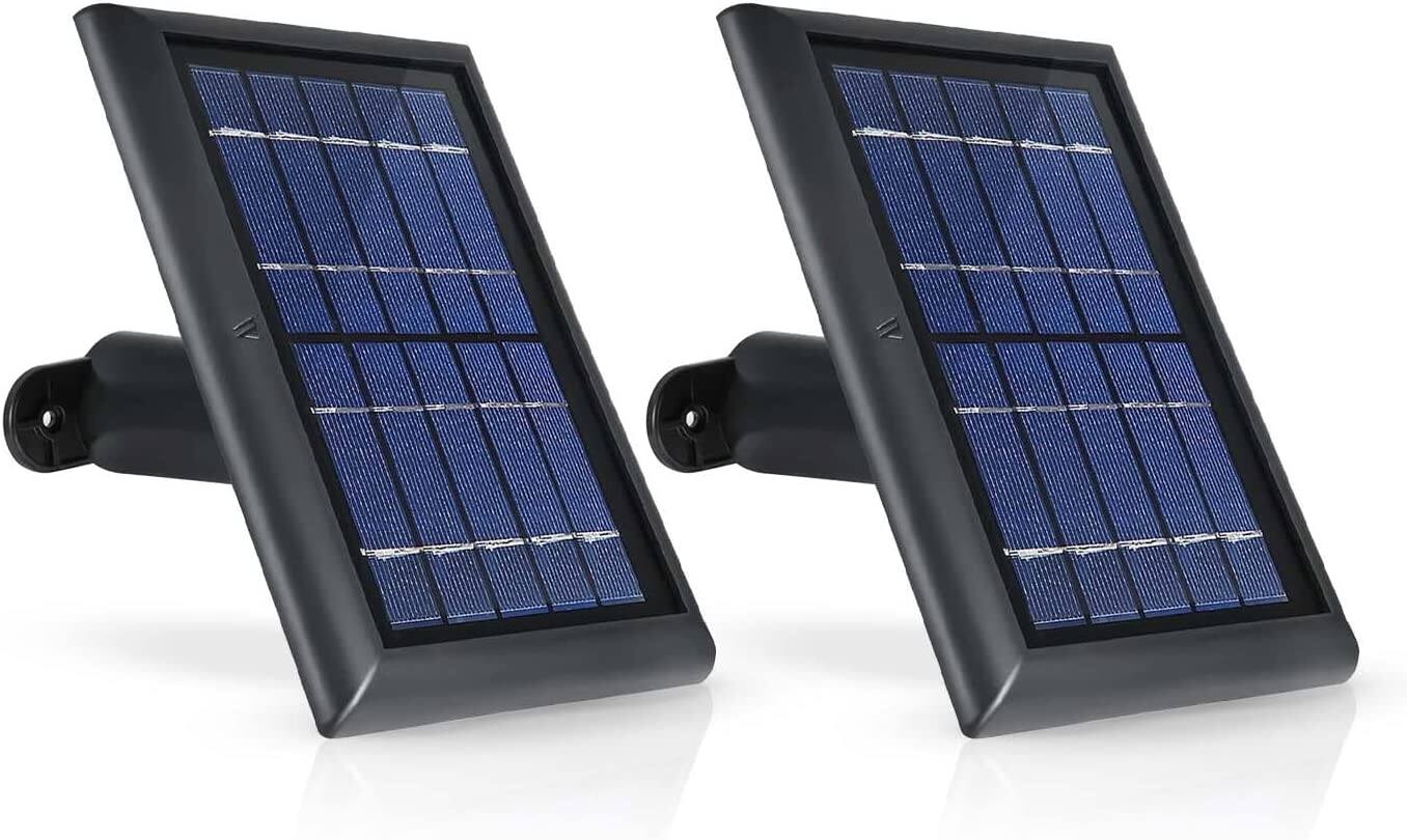 Front. Wasserstein - Mountable Solar Panels for Arlo Essential and Essential XL Spotlight Security Cameras (2-Pack) - Black.