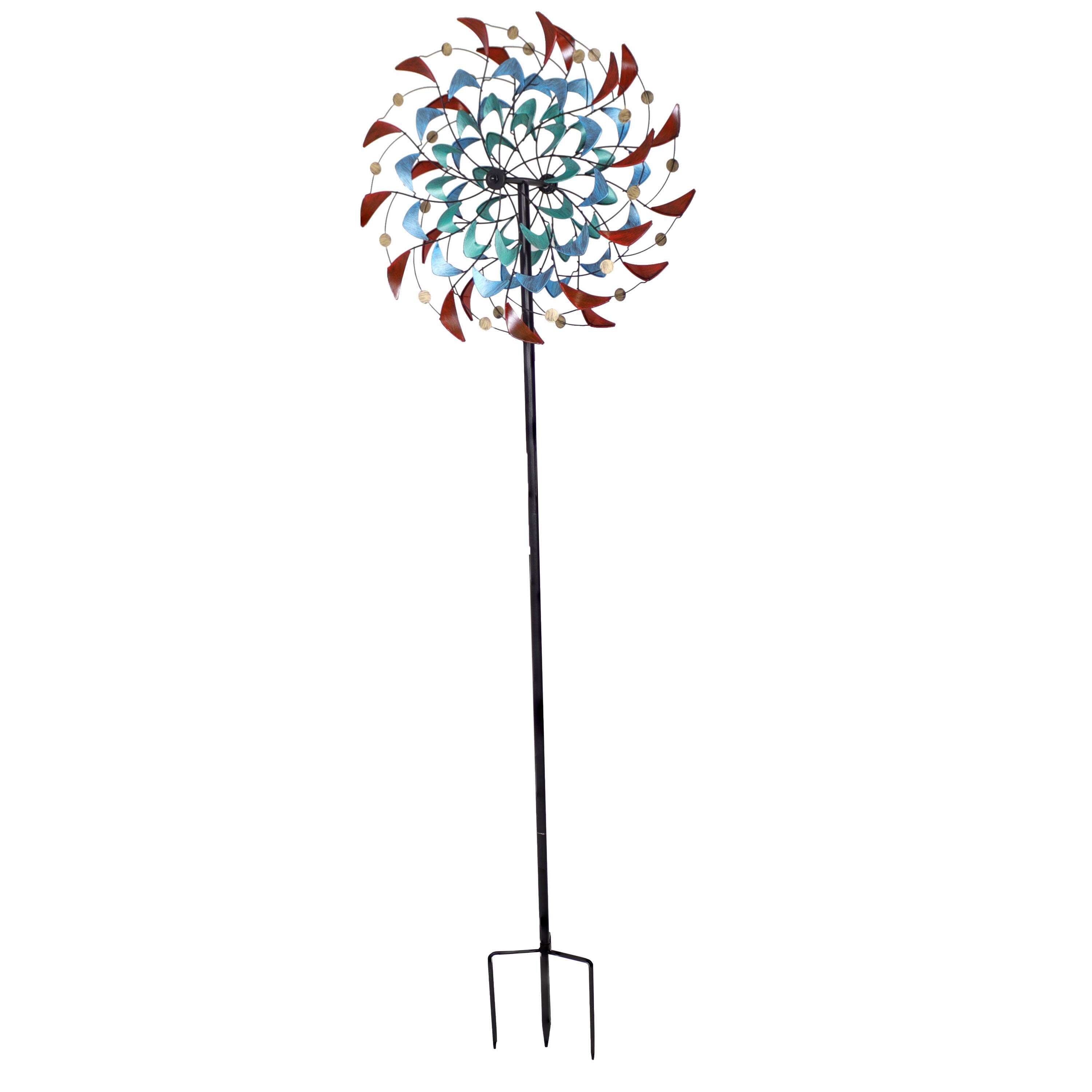 Front. Sunnydaze - Rainbow Breezes Powder-Coated Iron Wind Spinner - 84" H - Multi.