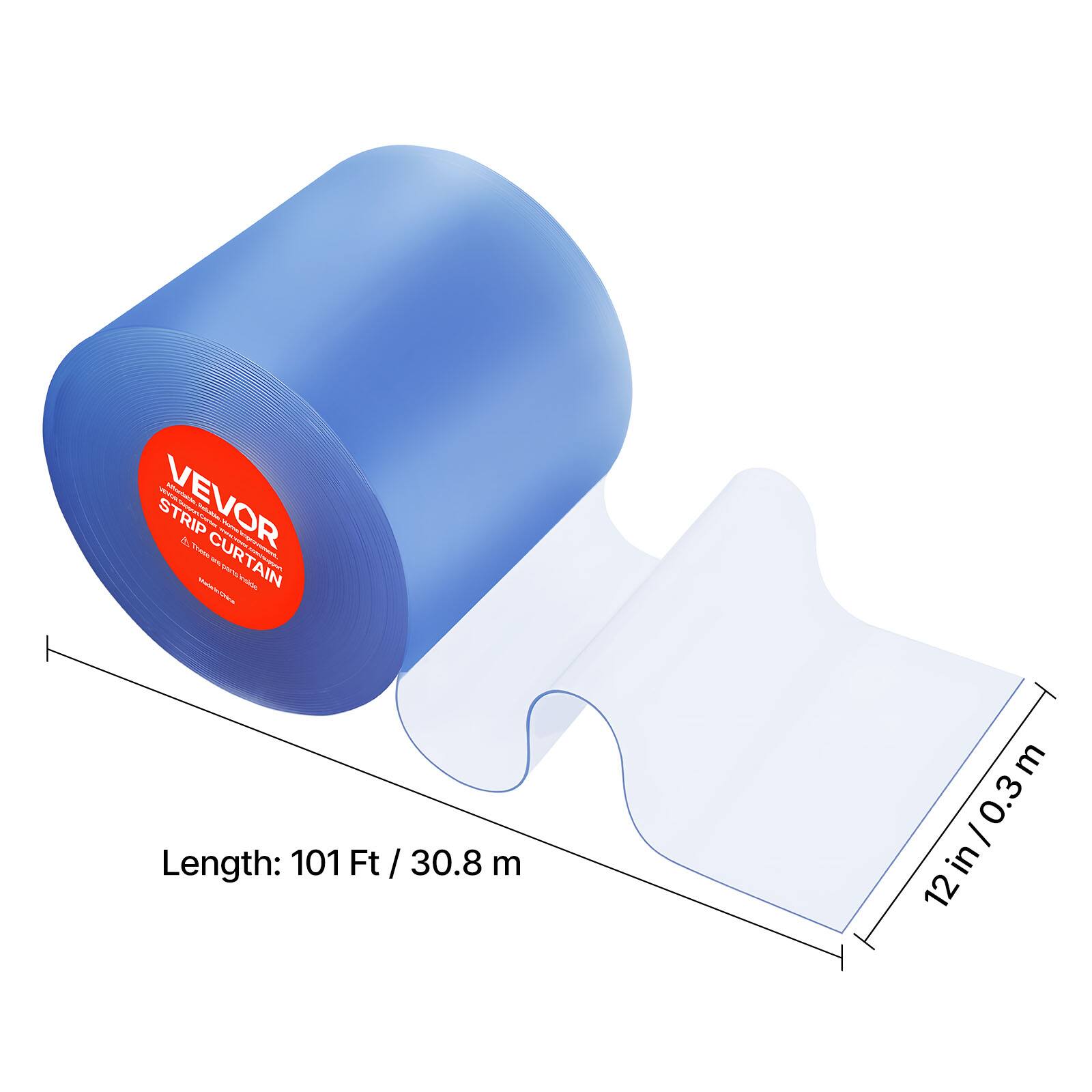 VEVOR STRIP CURTAIN

Length: 101 Ft / 30.8 m

12 in / 0.3 m