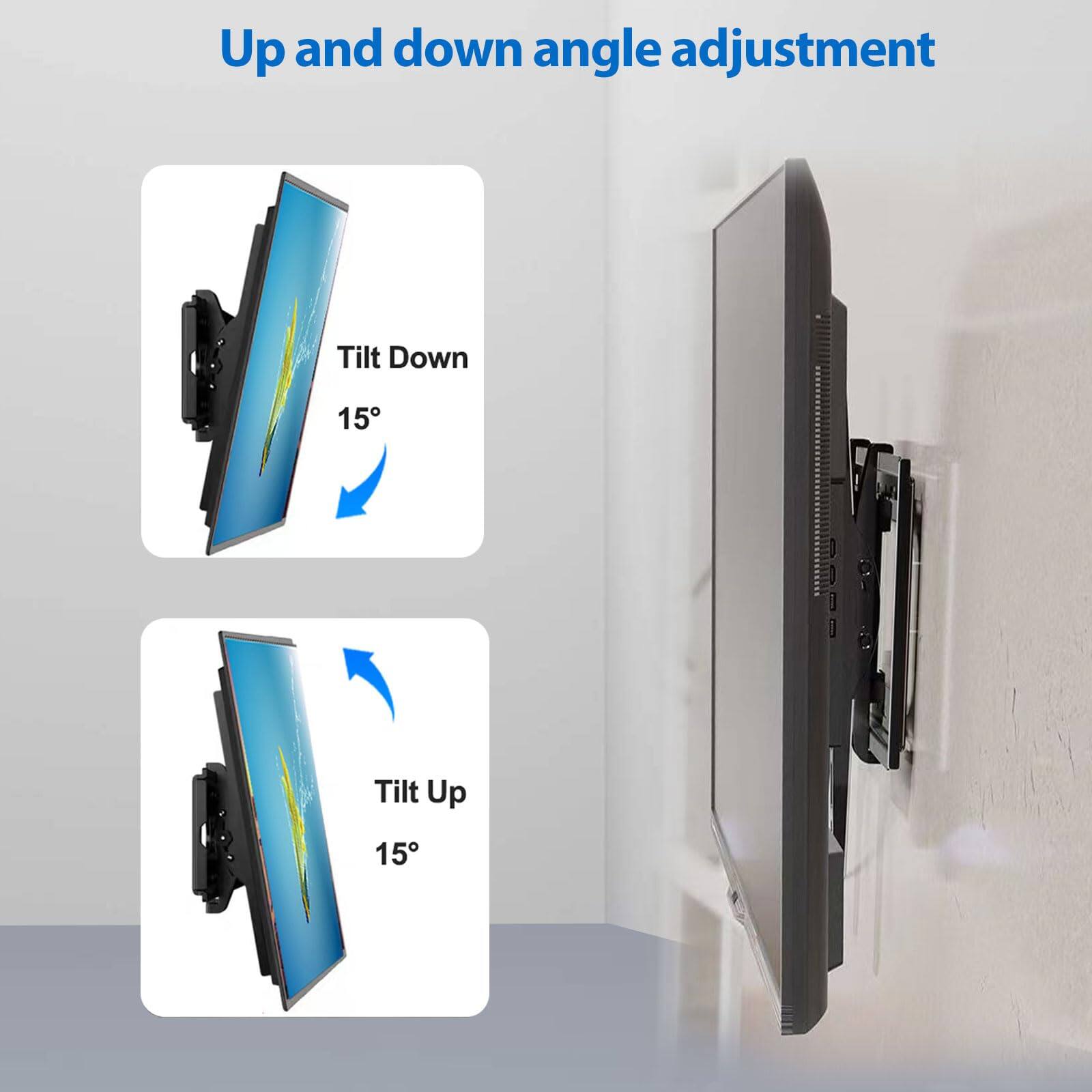 Up and down angle adjustment

Tilt Down 15°

Tilt Up 15°