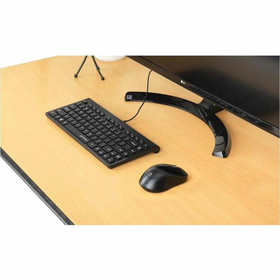Alt View 7. Manhattan - Manhattan Slim Wired USB Mini Keyboard - Cable Connectivity - USB Type A Interface - 82 Key(s) - Linux, ChromeOS, Window - Black.