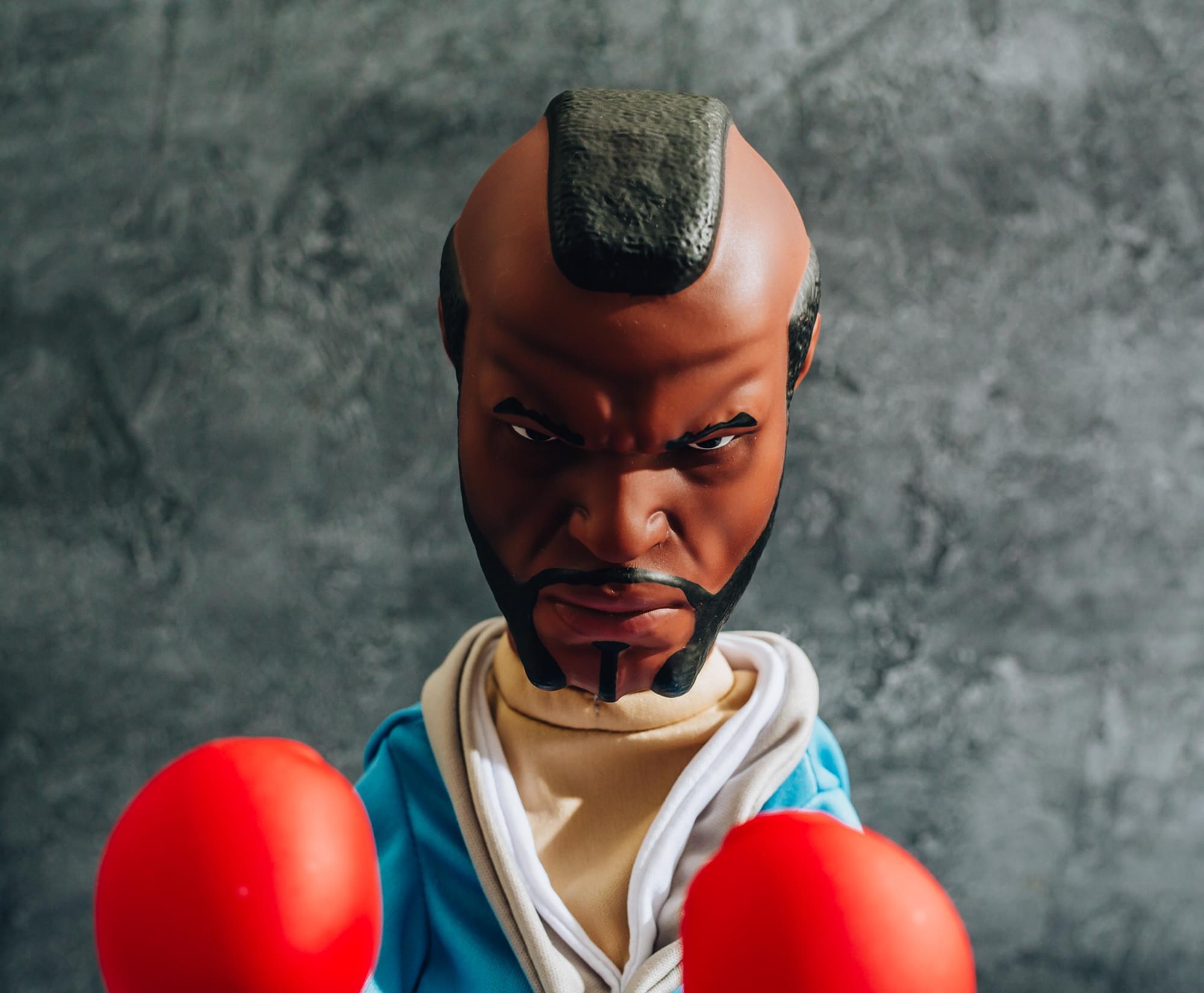 Alt View 4. Toynk - Rocky Reachers Clubber Lang 13-Inch Boxing Puppet Toy | Toynk Exclusive - Blue.