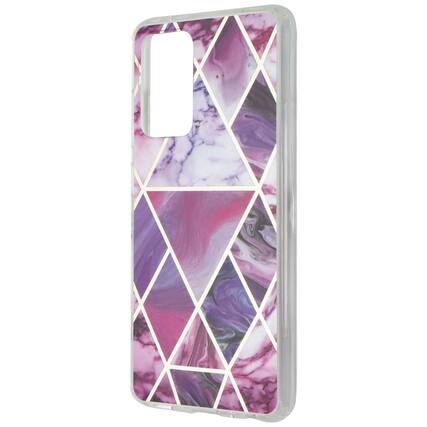 Front. Mybat - MyBat Fusion Series Case for Samsung Galaxy A52 (5G) - Purple Marble - Purple.