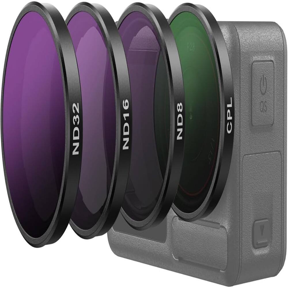 Schertz - DJI Action Camera Lens Filter Set – 4-Pack CPL, ND8, ND16, ND32 Protective Filters