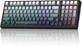 Womier - X98 Wireless 98% Mechanical Keyboard, RGB Backlit Custom Gaming Keyboard with Number Pad - Black