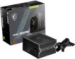 MSI - MAG A650BE 650W Non-Modular 80 Plus Bronze Power Supply - Black - Front_Zoom