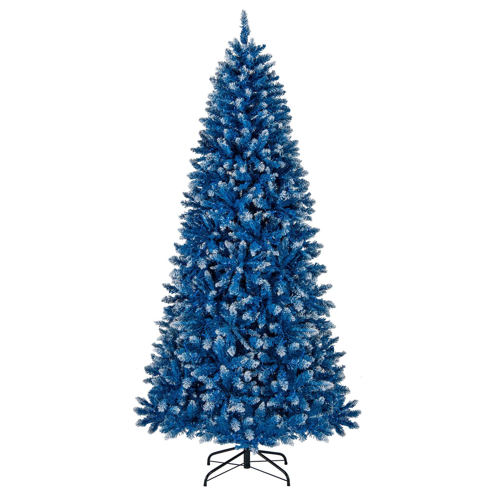 Alt View 10. Costway - Costway 7 FT Artificial Christmas Tree, with 270/340/420/520 Warm White LED Lights 8 Lighting Modes - Blue.