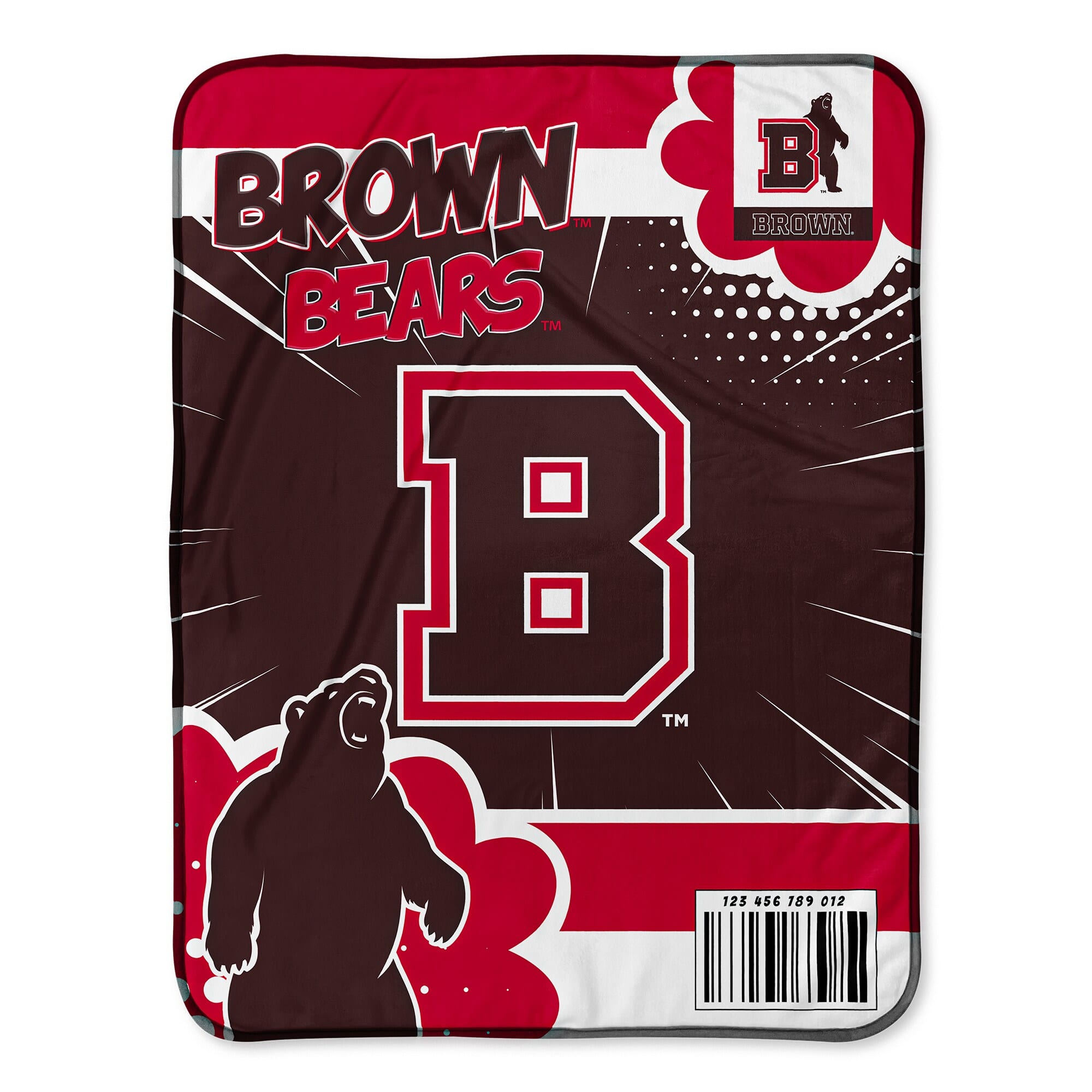 Chad & Jake - Brown Bears 30" x 40" Comic Theme Baby Blanket - Multicolor