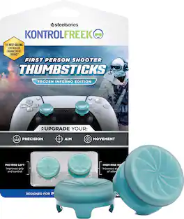 KontrolFreek - Frozen Inferno Edition FPS Thumbsticks for Gaming Controllers - PlayStation 5 and PlayStation 4 - Blue