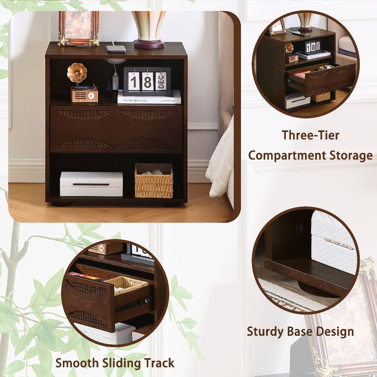 THE
18 CHETORATION CASE
DEC DANGERS
Three-Tier Compartment Storage
Sturdy Base Design
Smooth Sliding Track